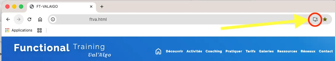 Chrome Mac - étape 1 : ouvrir le menu