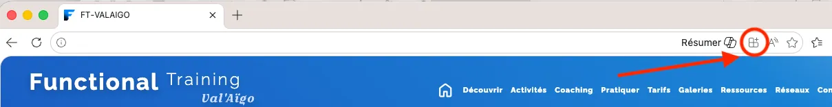 Edge Mac - étape 1 : ouvrir le menu