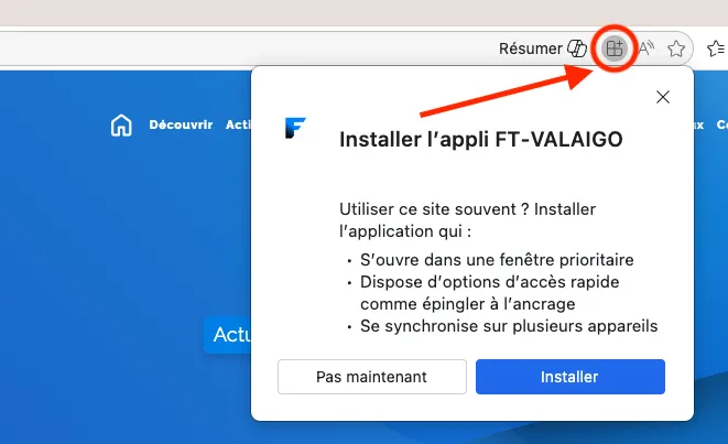 Edge Mac - étape 3 : confirmer l'installation